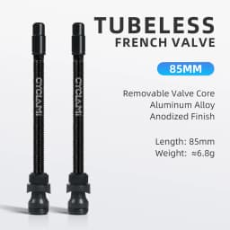 2 Pcs CYCLAMI Bicycle Tubeless Valve Aluminum Alloy Presta Removable Detachable Valve FV Ultralight Tire Nipple 45mm 65mm 85mm