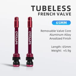2 Pcs CYCLAMI Bicycle Tubeless Valve Aluminum Alloy Presta Removable Detachable Valve FV Ultralight Tire Nipple 45mm 65mm 85mm