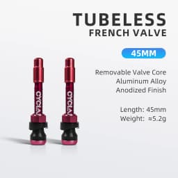 2 Pcs CYCLAMI Bicycle Tubeless Valve Aluminum Alloy Presta Removable Detachable Valve FV Ultralight Tire Nipple 45mm 65mm 85mm