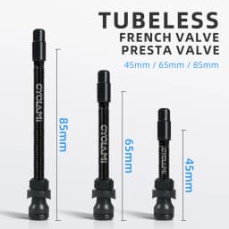 2 Pcs CYCLAMI Bicycle Tubeless Valve Aluminum Alloy Presta Removable Detachable Valve FV Ultralight Tire Nipple 45mm 65mm 85mm