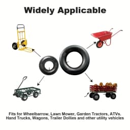 4.80/4.00-8, 4.10/3.50-4 Inner Tubes with Bent Valve, for Wheelbarrows, Lawn Mower, Garden Carts, Yard Trailers, Trolleys