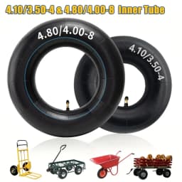 4.80/4.00-8, 4.10/3.50-4 Inner Tubes with Bent Valve, for Wheelbarrows, Lawn Mower, Garden Carts, Yard Trailers, Trolleys