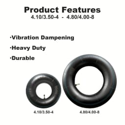 4.80/4.00-8, 4.10/3.50-4 Inner Tubes with Bent Valve, for Wheelbarrows, Lawn Mower, Garden Carts, Yard Trailers, Trolleys