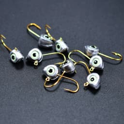 Topranc 10Pcs/Box Night Fish-Attracting 3D Fish Eye Jig Heads, Weighted Hooks, Lure Bionic Micro Baits Hooks