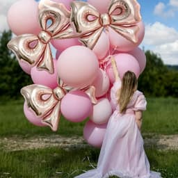 50inch Rose Gold Bow Balloons Bow Party Decor Giant Foil Balloon for Girl Coquette Birthday Baby Shower Bridal Wedding Decors