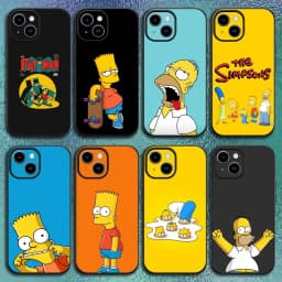 Anime T-The S-Simpsons-s Phone Case For IPhone 17 12 13 14 15 16Pro Max Plus Classic black soft shell