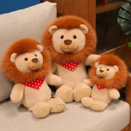 35/50/60CM Super Soft Cute Lion Plush Toy Fluffy Stuffed Animal for Hugging Pillow Cartoon Birthday Gifts Home Decor