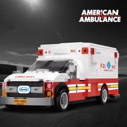 660pcs American Ambulance Building Blocks City Technical Emergency Vehicle Model Car Assembly Bricks Toys for Adults Kids Gifts