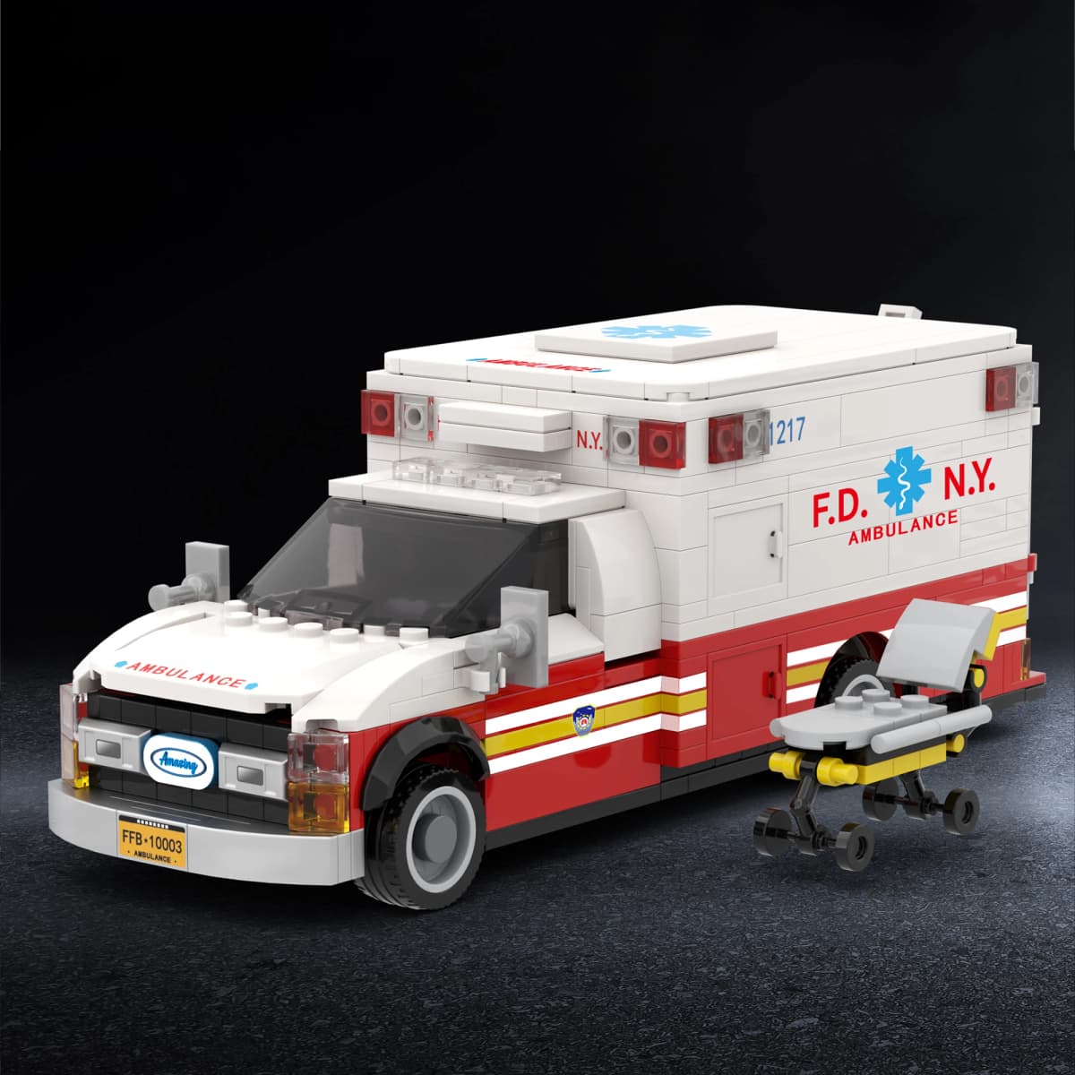 660pcs American Ambulance Building Blocks City Technical Emergency Vehicle Model Car Assembly Bricks Toys for Adults Kids Gifts