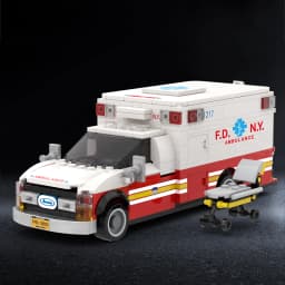 660pcs American Ambulance Building Blocks City Technical Emergency Vehicle Model Car Assembly Bricks Toys for Adults Kids Gifts