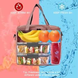 1 piece insulated lunch bag for men and women, reusable, lunch cooler tote bag for work office picnic beach trip