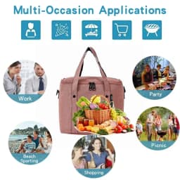 1 piece insulated lunch bag for men and women, reusable, lunch cooler tote bag for work office picnic beach trip