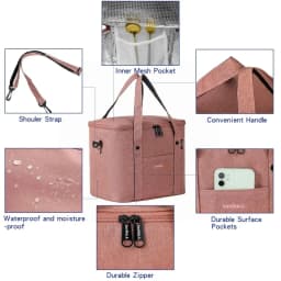 1 piece insulated lunch bag for men and women, reusable, lunch cooler tote bag for work office picnic beach trip