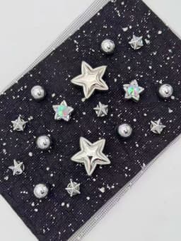 16 silver star-shaped semi-circular beads DIY decorative items, a multi-functional shoe accessory suitable for women's sandals a