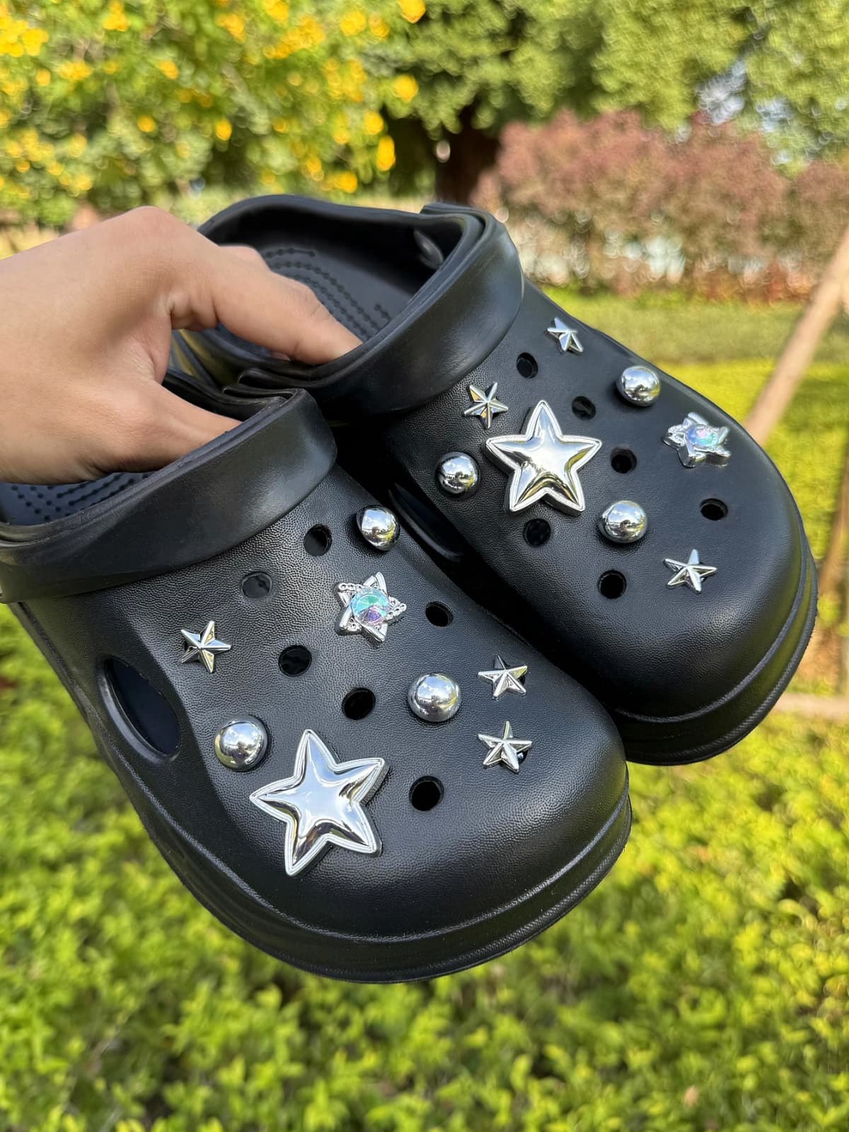 16 silver star-shaped semi-circular beads DIY decorative items, a multi-functional shoe accessory suitable for women's sandals a