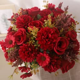 Artificial Flowers Autumn Roses Silk Hydrangea Daisies Home Table Bouquet Decoration Wedding Bridal Christmas Fake Flower Decor