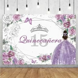 Sweet 15th Princess Birthday Party Decoration Girl Dress Backdrop Supplies Glitter Crown Floral Background Photography Props