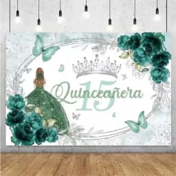 Sweet 15th Princess Birthday Party Decoration Girl Dress Backdrop Supplies Glitter Crown Floral Background Photography Props