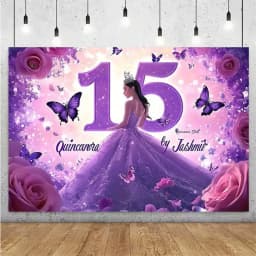 Sweet 15th Princess Birthday Party Decoration Girl Dress Backdrop Supplies Glitter Crown Floral Background Photography Props