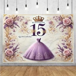 Sweet 15th Princess Birthday Party Decoration Girl Dress Backdrop Supplies Glitter Crown Floral Background Photography Props