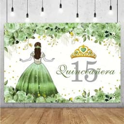 Sweet 15th Princess Birthday Party Decoration Girl Dress Backdrop Supplies Glitter Crown Floral Background Photography Props