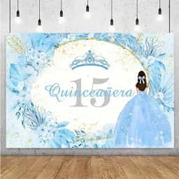 Sweet 15th Princess Birthday Party Decoration Girl Dress Backdrop Supplies Glitter Crown Floral Background Photography Props