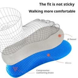 Silicone Gel Soft Insoles Outdoor Sports Running Insole Elastic Shock-absorbing Sole Men Women Sneakers Anti-slip Insoles 1 Pair