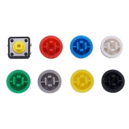 49set Tactile Push Button Switch Momentary 12*12*7.3mm Micro Switch Button With Knob Yellow Green Red Kit 98PCS