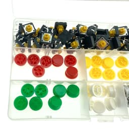 49set Tactile Push Button Switch Momentary 12*12*7.3mm Micro Switch Button With Knob Yellow Green Red Kit 98PCS