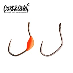 Cast&Catch Single Hook 12pcs High Carbon Steel Multiple Sizes Soft Bait Panfish Finesse Fishing Gear