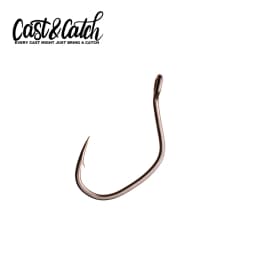 Cast&Catch Single Hook 12pcs High Carbon Steel Multiple Sizes Soft Bait Panfish Finesse Fishing Gear