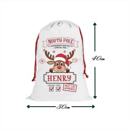 Personalized Reindeer Special Delivery Christmas Santa Bag Christmas Presents Bag Christmas Gift Sack Holiday Gift Bag for Kid