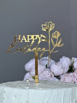 3pcs Birthday Cake Toppers & Decoration Supplies - Acrylic Style, Dessert Table/Baking/Party Decoration Supplies