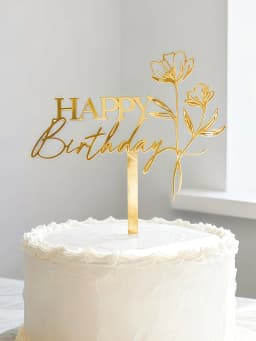 3pcs Birthday Cake Toppers & Decoration Supplies - Acrylic Style, Dessert Table/Baking/Party Decoration Supplies