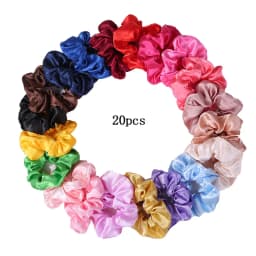 1/6/150/60/50/30/20PCS Vintage Satin Hair Scrunchies Elastic Bands Solid Color Women Girls Headwear Ponytail Ties Accessories