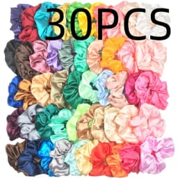 1/6/150/60/50/30/20PCS Vintage Satin Hair Scrunchies Elastic Bands Solid Color Women Girls Headwear Ponytail Ties Accessories