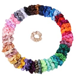 1/6/150/60/50/30/20PCS Vintage Satin Hair Scrunchies Elastic Bands Solid Color Women Girls Headwear Ponytail Ties Accessories