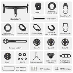 TOSEEK Carbon Handlebar Road Carbon Handlebar T700 Carbon Integrated Handlebar Di2 Bicycle Accessories Carbon Drop Bar