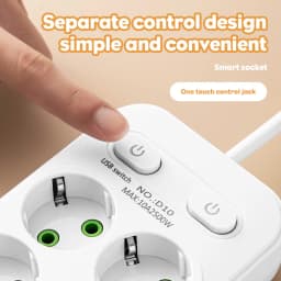 EU Plug AC Outlet Multitap Power Strip 2m Extension Cord Electrical Socket USB for Home Office Surge Protector Network Filter