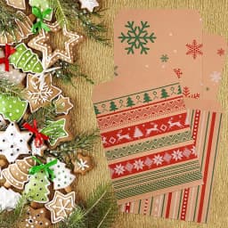 20-100Pcs Kraft Paper Gift Bags Christmas Biscuit Candy Snack Packaging Bag 2026 New Year Party Kids Favors Home Decor Supplies