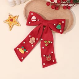 Kids Christmas Rhinestone Bow Hair Clip Cute Santa Claus Cartoon Reindeer Hairpins For Girls New Year Decor Accessories Gift