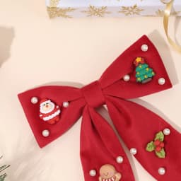 Kids Christmas Rhinestone Bow Hair Clip Cute Santa Claus Cartoon Reindeer Hairpins For Girls New Year Decor Accessories Gift