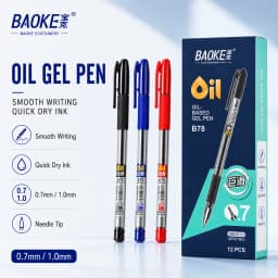BAOKE 0.7mm/1.0mm Oil-based Ballpoint Pen Needle Tip Black Blue Red Smooth Writing Receipt Pen Comfortable Grip