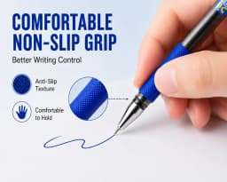 BAOKE 0.7mm/1.0mm Oil-based Ballpoint Pen Needle Tip Black Blue Red Smooth Writing Receipt Pen Comfortable Grip