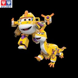 Auldey Original Super Wings Big Wing STEGO Dinosaur Mega Transformation Toy - Kids Robot Firefighter with Hangar Christmas Gift