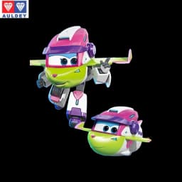 Auldey Original Super Wings Big Wing STEGO Dinosaur Mega Transformation Toy - Kids Robot Firefighter with Hangar Christmas Gift