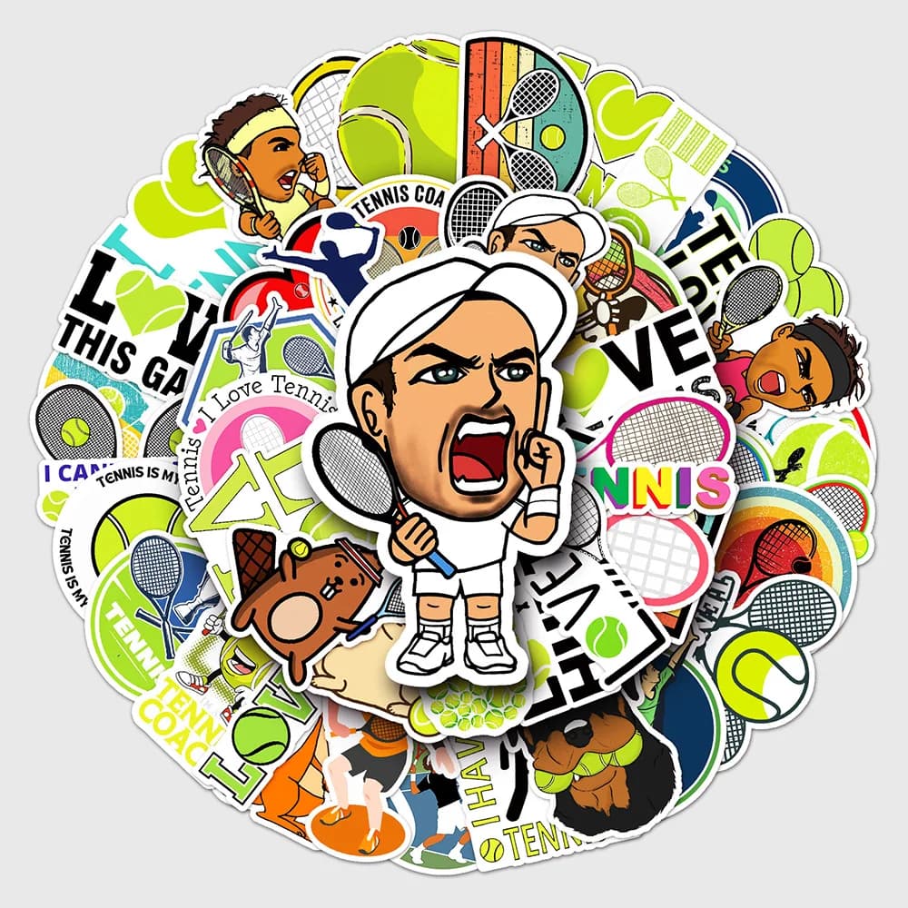 10/30/50PCS Love Tennis Cartoon Sports Stickers DIY Phone Laptop Luggage Skateboard Graffiti Decals Fun for Kid Gift