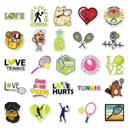 10/30/50PCS Love Tennis Cartoon Sports Stickers DIY Phone Laptop Luggage Skateboard Graffiti Decals Fun for Kid Gift