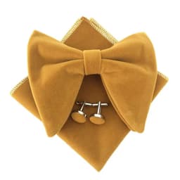 Big Bow Tie Set Velvet Bowknot For Men Pocket Square Cufflinks Set With Big Bowties Men Women Party Wedding Accessories Cravatas