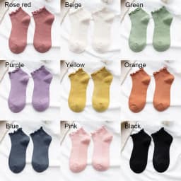 Cotton Women's Socks Frilly Ruffle Socks Spring Summer Casual Ankle Short Boat Socks Loose Knitting Solid Color Mid Tube Sock
